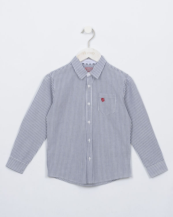 Picture of BJ007 BOYS LONGSLEEVE COTTON SMART STRIPED SHIRT